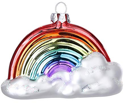 MAGIC Weihnachtskugel Regenbogen 10cm | Christbaumschmuck Figur Glas Christbaumkugel | Weihnachtsbaumanhänger