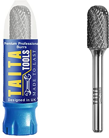 Carbide Burr 1/4 Shank, SC-5 Tungsten Double Cut Rotary Die Grinder Bits - Cutting Burrs for Milwaukee, Dewalt and Makita Die Grinder Accessories - Wood Carving Metal Working & Sturdy Storage Case