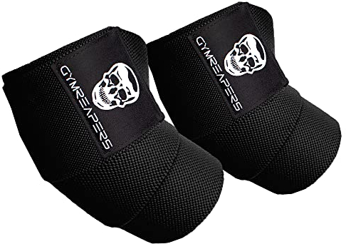 Gymreapers Gewichtheben, Ellenbogenbandage, flexibel, 101,6 cm, Ellenbogen-Kompressionsriemen und Gelenkbandage, für Bankdrücken, Powerlifting und Drücken (schwarz)