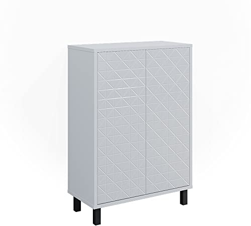 Vicco Midischrank Weiß Agasta 56x83x28 cm - Badezimmermöbel, Kombination aus offenen Fächern und Türen für Flexible Nutzung