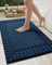 COLOR&GEOMETRY Große Badteppiche rutschfest Waschbar- 60 x 90 cm Absorbierende Badvorleger Weiche Badezimmerteppich, Marineblau Badematte für Badezimmerboden, Dusche, Badewanne, Waschküche