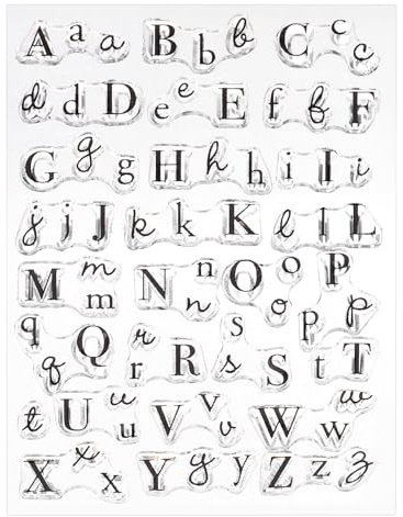 PATIKIL Transparent Silicone Stamps, 1 Pcs T1661 Uppercase and Lowercase Letters Clear Stamps for Card Making Decoration DIY Scrapbooking Embossing Album Decor Craft, Clear