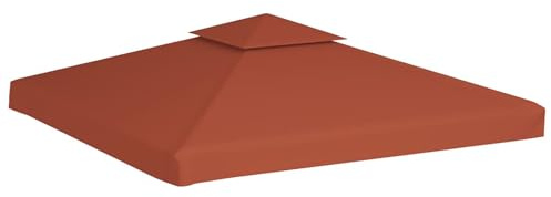 CLALER Pavillon Ersatzdach 3x3 Wasserdicht, Pavillon Dach 3x3 m Ersatzdach, Terrakotta