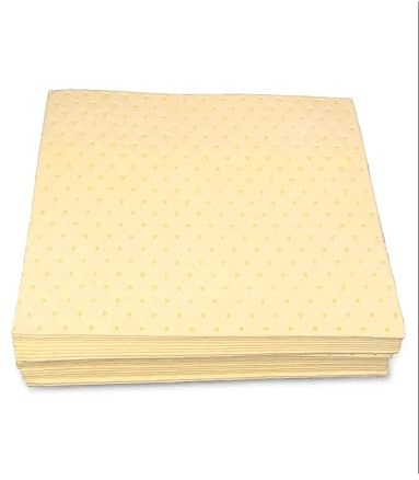 Tampons absorbants for déversements d'huile et de carburant marins, 40 x 50 cm, convient for le transport maritime, la pétrochimie, les ports et l'énergie(Yellow,2mm)