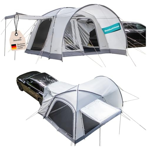 Skandika Tienda de campaña Tipo cúpula Pitea 4 Flex Protect | para Coche con esclusa para Furgoneta, SUV, Suelo Cosido, con toldo, UPF 50+ (Paquete esclusa SUV)