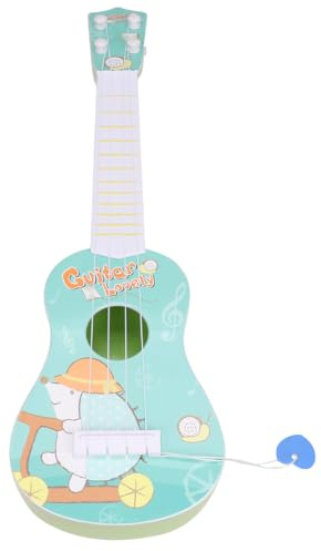 Hohopeti Mini Guitare 4 Cordes pour Garçon et Filles 41 CM Motif Hérisson Bleu Ciel en Plastique Éducative et Musicale Instrument de Musique Ludique pour Éveil Précoce et Développement