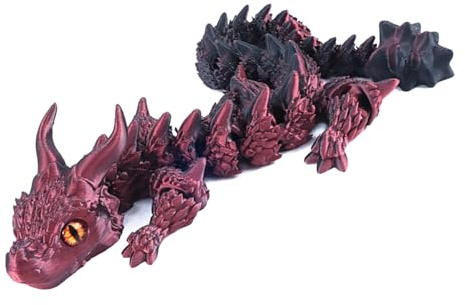 Generisch Gelenkige Drachenfigur – Niedliches Kristall-Wyrm-Spielzeug | Polymer-Drachenskulptur Mit Flexiblen Gelenken, Realistisches -Desktop-Modell Zum Sammeln, Detailliertes -Display-Ornament F