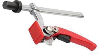 diwedaso Morsetto di fissaggio da tavolo per lavorazione del legno durevole, dispositivo di serraggio a cricchetto regolabile, garanzia di costruzione robusta, Rosso, 16mm