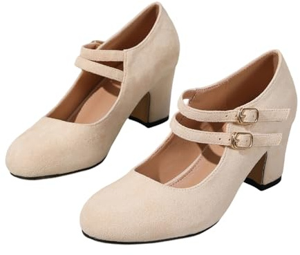 Pumps Women's Wide Feet Shoes Chunky Bridal Shoes Party Elegant Costume Shoes Elegant Gothic High Heel Dirndl Low Shoes High Heels Ballerina Wedge Pumps Casual Ropa