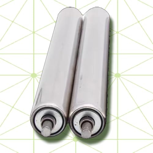 Transportörrullar i rostfritt stål – 2 st kommersiella matningsrullar 32 mm diameter (3,17 cm) x 600 mm längd (23,6 tum) träbearbetningsrullar för lager och fabriker