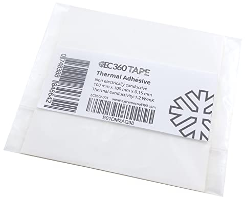 EC360® Tape Beidseitig Selbstklebende Wärmeleitfolie 1,2W/mK Wärmeleitfähige Thermal Klebefolie z.B. für Kühler (100 x 100 mm)