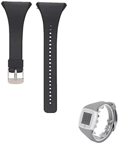Hensych Silikon Watchstrap Uhrband Ersatz Uhrenarmband Armband für Polar FT4 FT7 Uhr (Black)