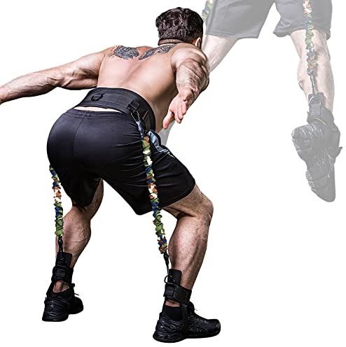 INNSTAR Vertical Jump Trainer for Volleyball Basketball Home Gym, Jump Machine Resistance Bands, Easy to Carry, Adjustable Jump Training Equipment (Camouflage 90Lbs)
