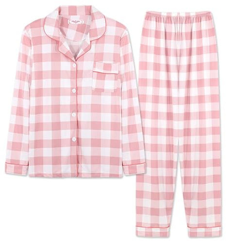 LAIYUTING Women's Cotton Cute Pajamas Girls Long Sleeve Tops+Pants with Pockets Polka Dot Casual Wear,M9,L