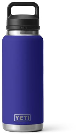 YETI Rambler 36 oz Bottle, Vacuum Insulated, Stainless Steel with Chug Cap, Offshore Blue
