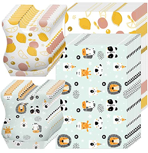 CNYMANY 40 Stk Einweg-Lätzchen und Tischsets fürs Kleinkind, Auslaufsicher Reise-Lätzchen und Tischsets für Kleinkinder für das Reisen und Verwendung im Freien