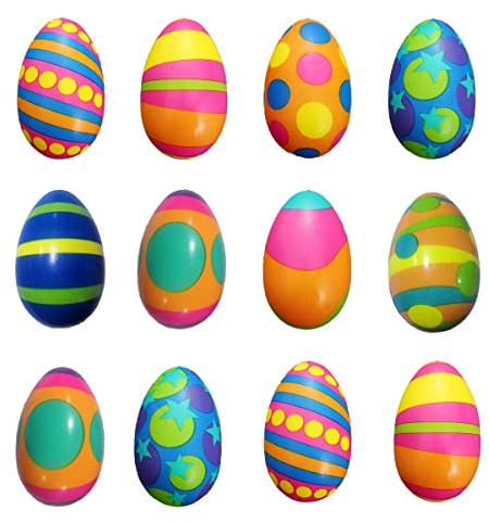 Uova di Pasqua Sfera Antistress, FainFun 12 PCS Uova di Pasqua Spremere Palle in Schiuma, Uova di Pasqua Palla Antistress per Adulti Bambino, Uova di Pasqua Giocattoli da Spremere per Festa Pasquale