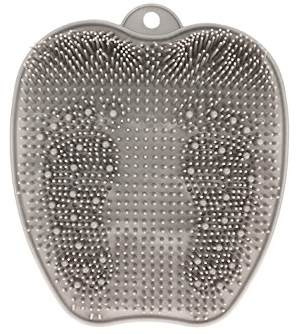 ANGGREK Tapis de Douche pour Pieds de Douche, Coussin de Massage en Silicone pour Bain, Nettoyant pour Pieds, Masseur Exfoliant avec Ventouse Antidérapante, Brosse de Bain Murale,