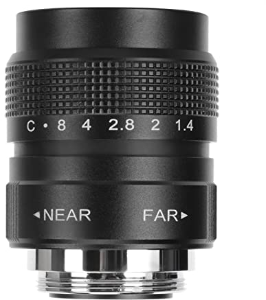25 Mm F1,4 CCTV-Objektiv für C-Mount-Kamera, Blende und Fokussierung Manuelle Einstellung, 19,6 Betrachtungswinkel, C-Mount-Kamera-Filmobjektiv (Schwarz)
