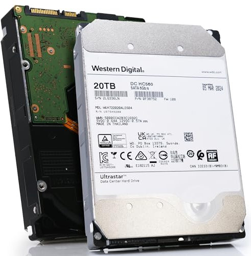 Western Digital WD HGST Ultrastar HC560 20TB Interne Festplatte 3,5 Zoll HDD 7200RPM 512MB SATA 6Gb/s (Generalüberholt)