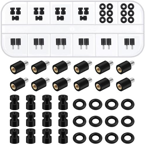Mardatt 36Pcs M2 Anti-Vibration Standoffs with Rubber Damper Balls Kit, Flight Controller Anti-Vibration Fixed Screws and Soft Mount Shock Absorption Balls, Rubber O Rings for Flight Controller