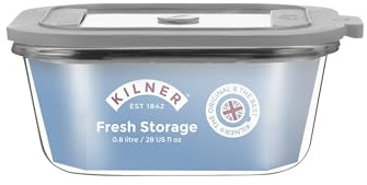 Kilner Fresh Storage 0.8 Litre Airtight Glass Container Durable Leakproof Lid with Vacuum Seal for Food Storage Leftovers Snacks Meal Prep Batch Cooking