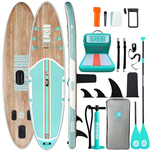 Niphean Paddle Board with Seat, 10’6’’ Paddleboard Inflatable Paddle Board with Seat Anti-Slip EVA Deck and StabilTrac Fin, Inflatable Paddle Boards for Adults & Youth of All Skill Levels