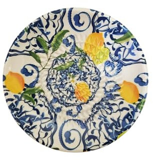 AMRAMI® Plato rallador de jengibre de cerámica hecho a mano con pincel mediterráneo