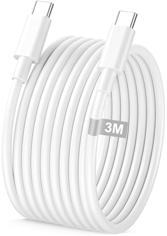 USB C Laddningskabel 3M, iPhone 15 16 17 Laddningskabel Snabbladdning 60W | Lång USBC till USBC Kabel Typ C Laddningskabel Snabbladdning 3M USB C ledkabel för iPhone 17 16 15 Pro Max/15 16 Plus, iPad