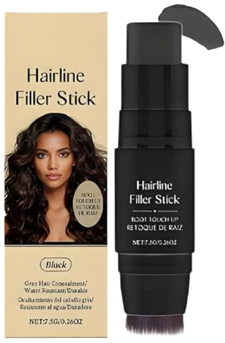 Namika Bâton De Retouche Racines Cheveux,Stick Poudre Noir Cheveuxs Homme,Poudre Couverture De Racine de cheveux Capillaire,Bâton De Poudres Pour Combler Cheveuxs Clairsemés (Noir)