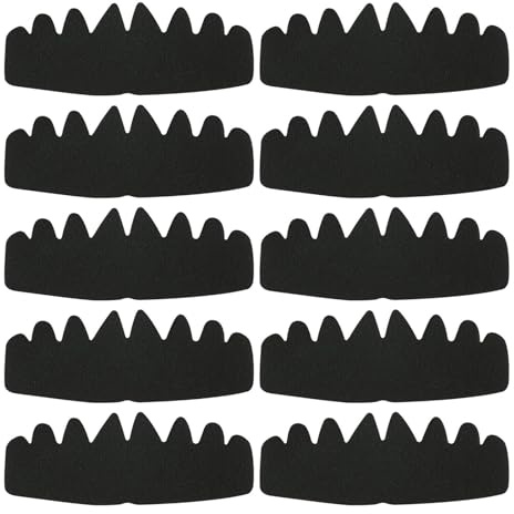 Fodera anti-sudore per cappello – bianco/grigio, 10 tamponi assorbenti ottagonali, strisce di inserimento per evitare macchie e odori, adesivi usa e getta 7,6 x 2,5 cm | donne, uomini, C, Nero