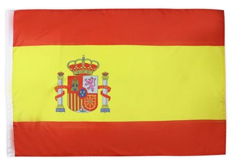 AZ FLAG Bandera de ESPAÑA 90x60cm para un Palo - Bandera ESPAÑOLA 60 x 90 cm Poliester Ligero