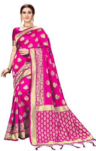 Nivah Fashion Women's Banarasi Art Silk Saree with Blouse Piece