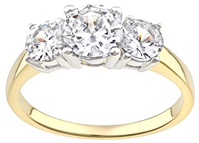 Old English Jewellers 9ct Gold & Silver 2.00 carat 3 Stone Engagement Ring sizes J to U (L)