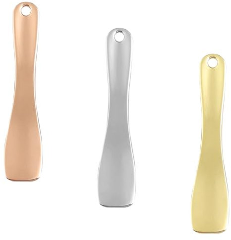 Luckious 3 PCS Metal Beauty Tool Makeup Massage Spoon Small Spatula for Eye Cream and Moisturizers Ideal for Makeup Vanity & Cosmetic Bags Easy to Clean,Smooth & Comfortable Application