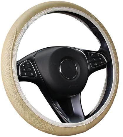 Funda para Volante, Fundas de Volante Universales de 37-38cm de Cuero de Microfibra Transpirable, Fundas de Volante de Coche Elásticas Suaves Antideslizantes, Accesorios de Interior de Coche para la