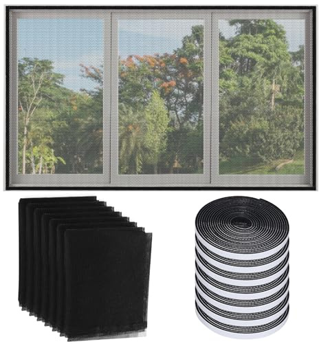 Moorstdel Rejilla negra para ventana – Mosquitera con protección de privacidad de alta calidad para ventana y puerta de balcón Fácil instalación, duradera y transpirable para casa y oficina