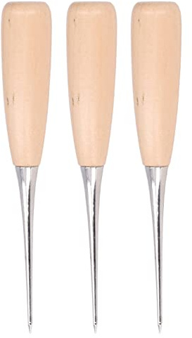 Hyuduo Wood Handle Awl High Hardness Pine Wood Tool Steel Hole Manufacturer Awls Punch Hole Leather Tools for Paper Kit