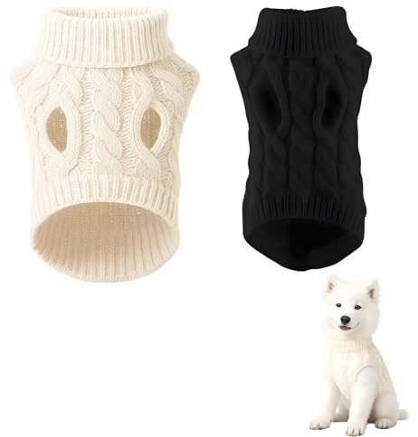 2 Pcs Dog Jumpers Small Dog Jumper, Cute Winter Warm Pet Clothes Clothing & Accessories for Dogs Vest, Cold Weather Pet Knitted Sweater, Suitable for Dachshunds Small and Medium-Sized Dogs