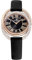 Swarovski Duo Uhr, Lederarmband, Schwarz, Rosé vergoldetes PVD-Finish