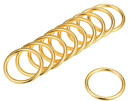 sourcing map 10Stk. O Ring Schnalle für DIY Hardware Tasche Kunst 1(25mm) gold