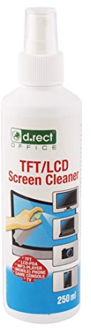 D.RECT Nettoyant pour écran en Spray pour écran LED, QLED, UHD TV, écran, Tablette, Smartphone, Ordinateur et Moniteur, Lave Ecran Ordinateur, Nettoyage de L'écran par Pulvérisation, 250 ML 110275