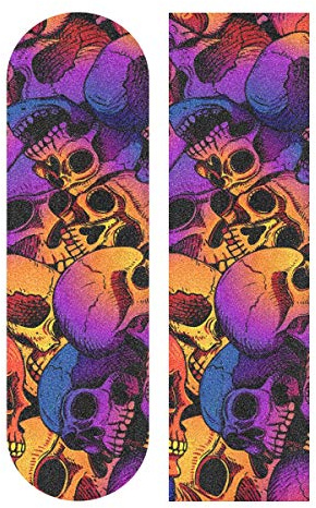 Mnsruu Skull Skateboard Grip Tape Sheet Scooter Deck Sand Paper 9 x 33