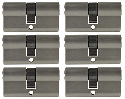 Löwen Sicherheit - 6 Cilindros de Perfil de 60 mm, 30/30, 30 Llaves, Cerradura de Cilindro con Cierre Uniforme