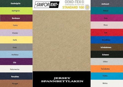 EXKLUSIV HEIMTEXTIL Jersey Spannbettlaken 60 x 120-70 x 140 cm Sand
