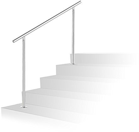 Daromigo Handlauf Edelstahl Aussen, Treppengeländer Innen und Außen, Geländer treppe mit/ohne Querstreben, Geländer für Treppen Brüstung Balkon (150 CM, Ohne Querstreben)