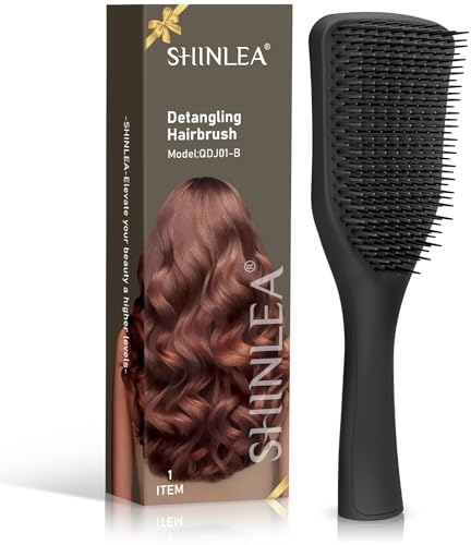 SHINLEA Brosse à cheveux démêlante ultime, brosse à cheveux démêlante pour cheveux mouillés et secs, réduit la casse, élimine les nœuds, glisse à travers les enchevêtrements, tous les types de cheveux