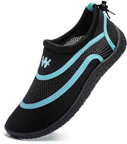 WateLves Water Shoes Aqua Mens Women Quick Dry Breathable Adjustble Beach Swim Pool Sea Dive Surf Kayak Unisex(Black Moon 42)