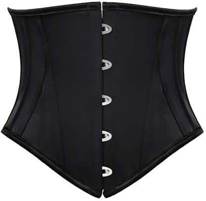 Scarlet Darkness Corset Belt for Women Underbust Satin Waist Training Cincher Corset Black Size 16