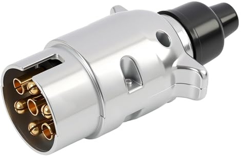 Prise Remorque En Métal 7 Broches,12v Étanche Connecteur Prise Remorque En Métal 7 Broches Mâle,Prise Remorque 7 Broches,Adaptateur Prise Remorque,Pour Caravane Rv Voiture Bateau Remorque Connecteur